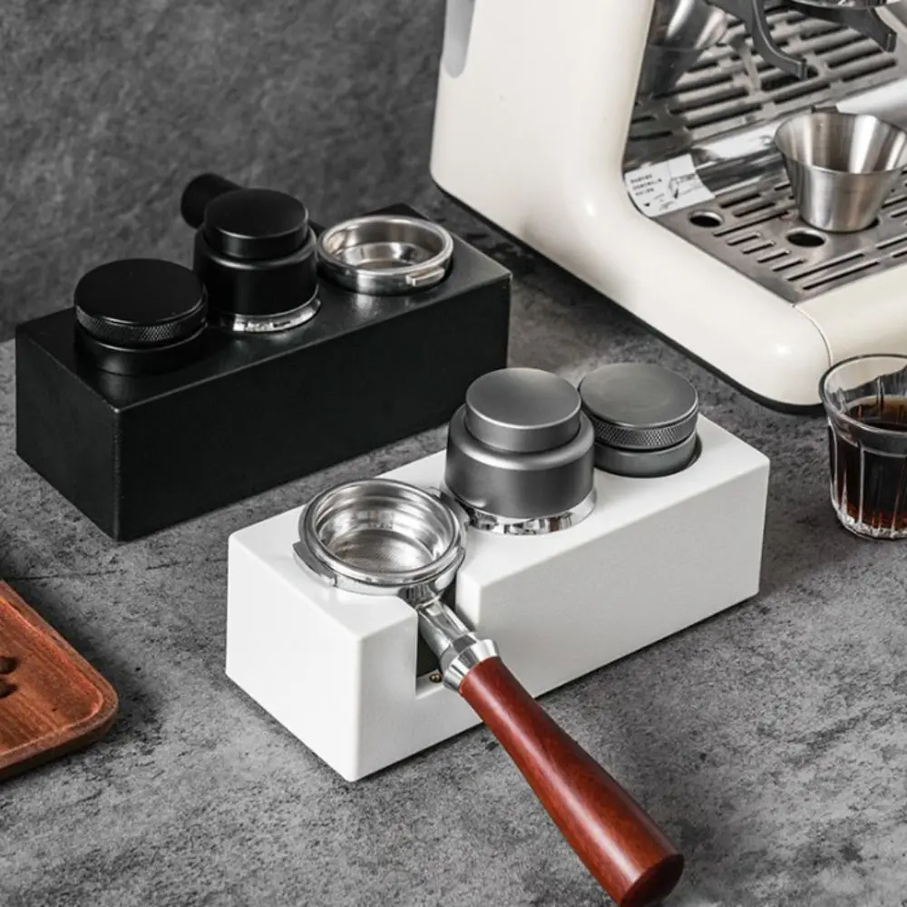 Non Slip Coffee Tamping Station 51/53/58mm Adjustable Height Coffee Portafilter Stand Rectangular Coffee Distributor Bracket
