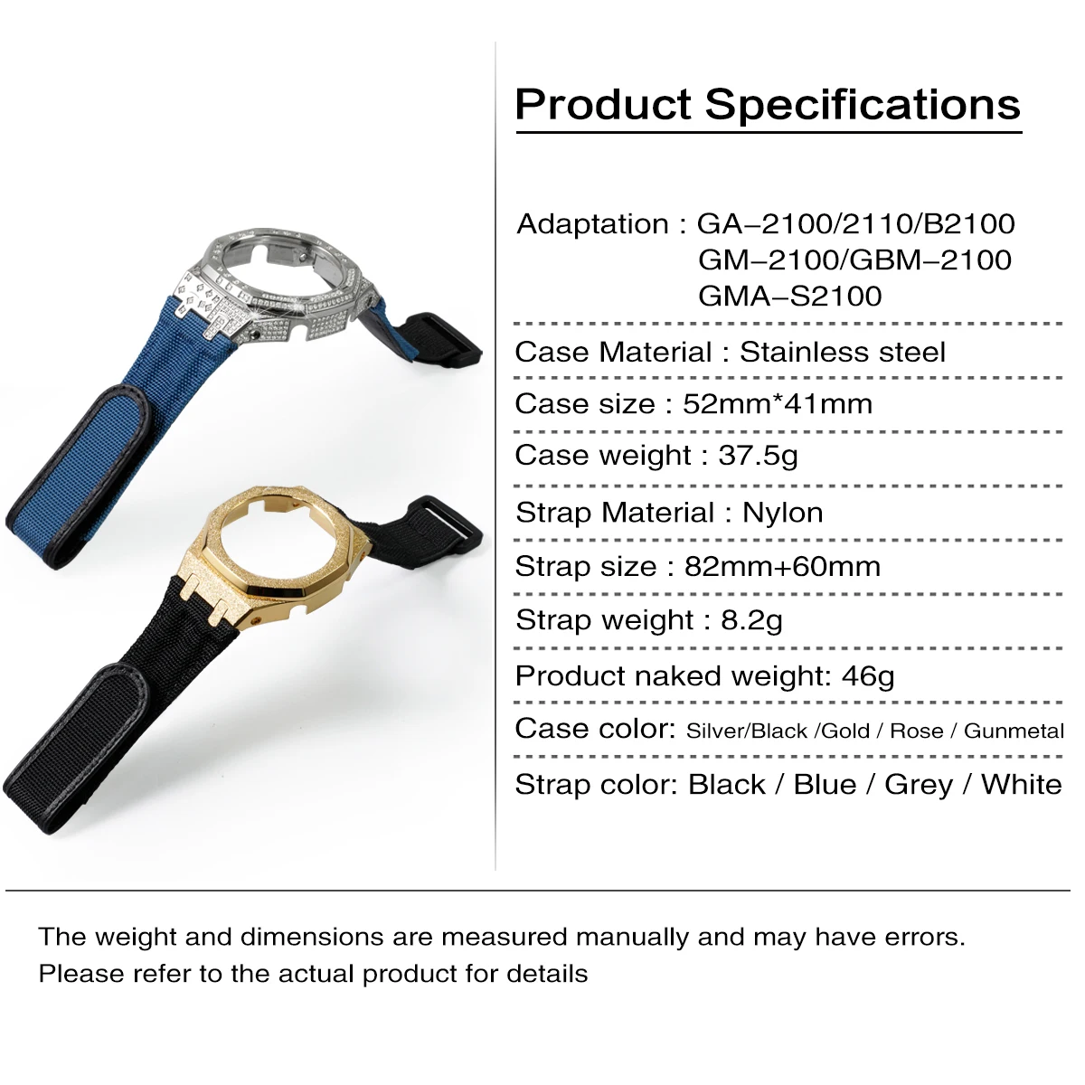 adecuado-para-el-modelo-ga-2100-gm-2100-caja-de-acero-inoxidable-metalica-mate-correa-de-nailon-accesorios-de-modificacion-para-reloj