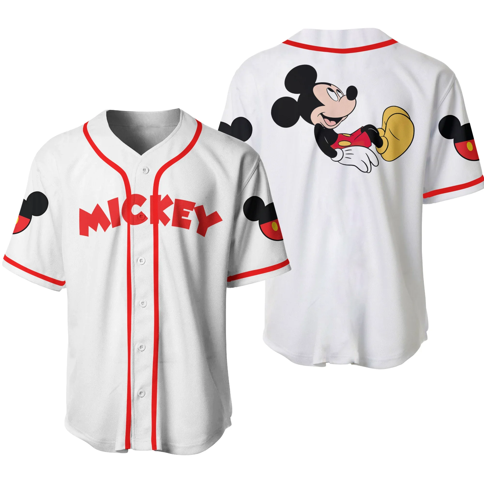 

Disney Baseball Jersey Custom Name Men's Mickey Baseball Jersey Fashionable Disney Short Sleeve Hawaiian Shirt Track Top