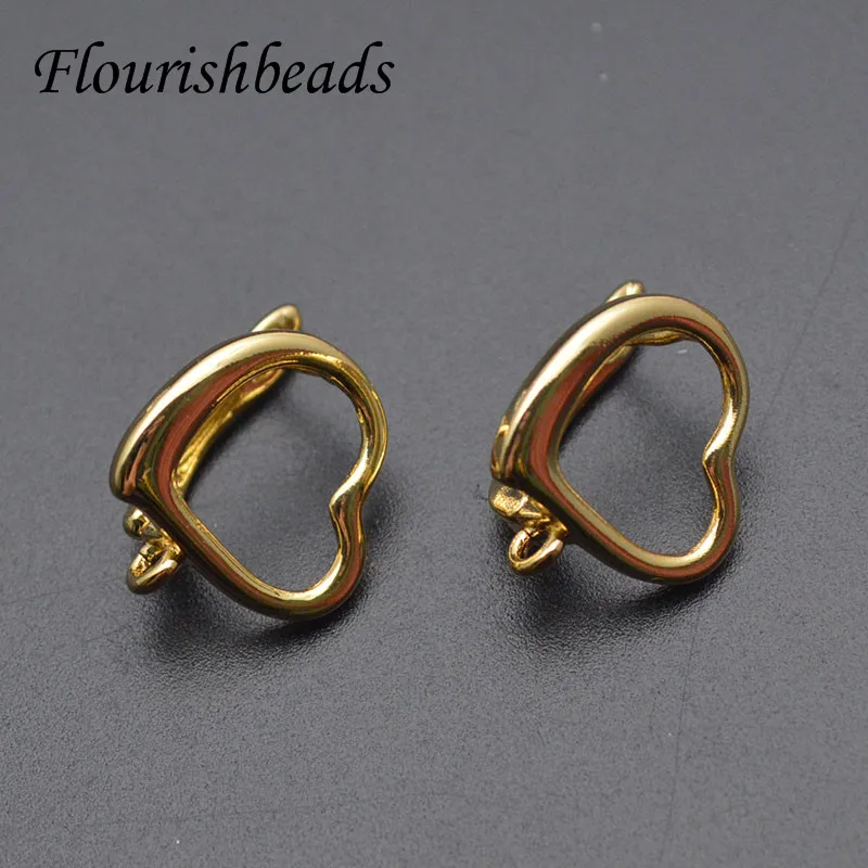 30pcs/lot High Quality Gold Rhodium Plating Nickel Free Heart Shape Earring Hooks Hoops for Jewelry Making Supplier