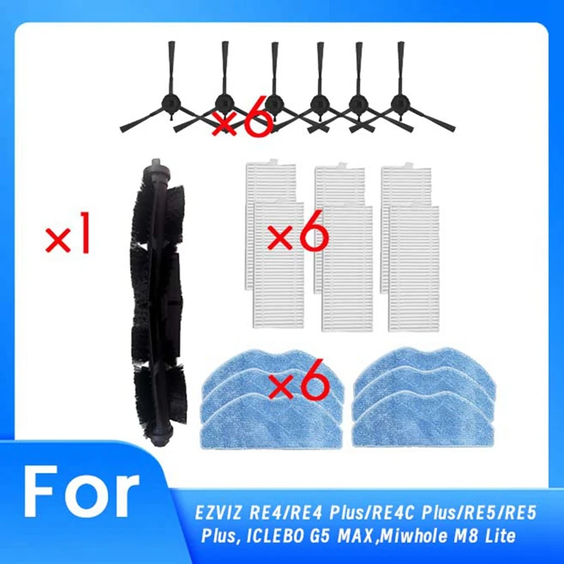 Abwm-para ezviz re4/re4 plus/re4c plus/re5/re5 plus/iclebo g5 max/miwhole m8 lite acessórios de aspirador de pó ultra durável