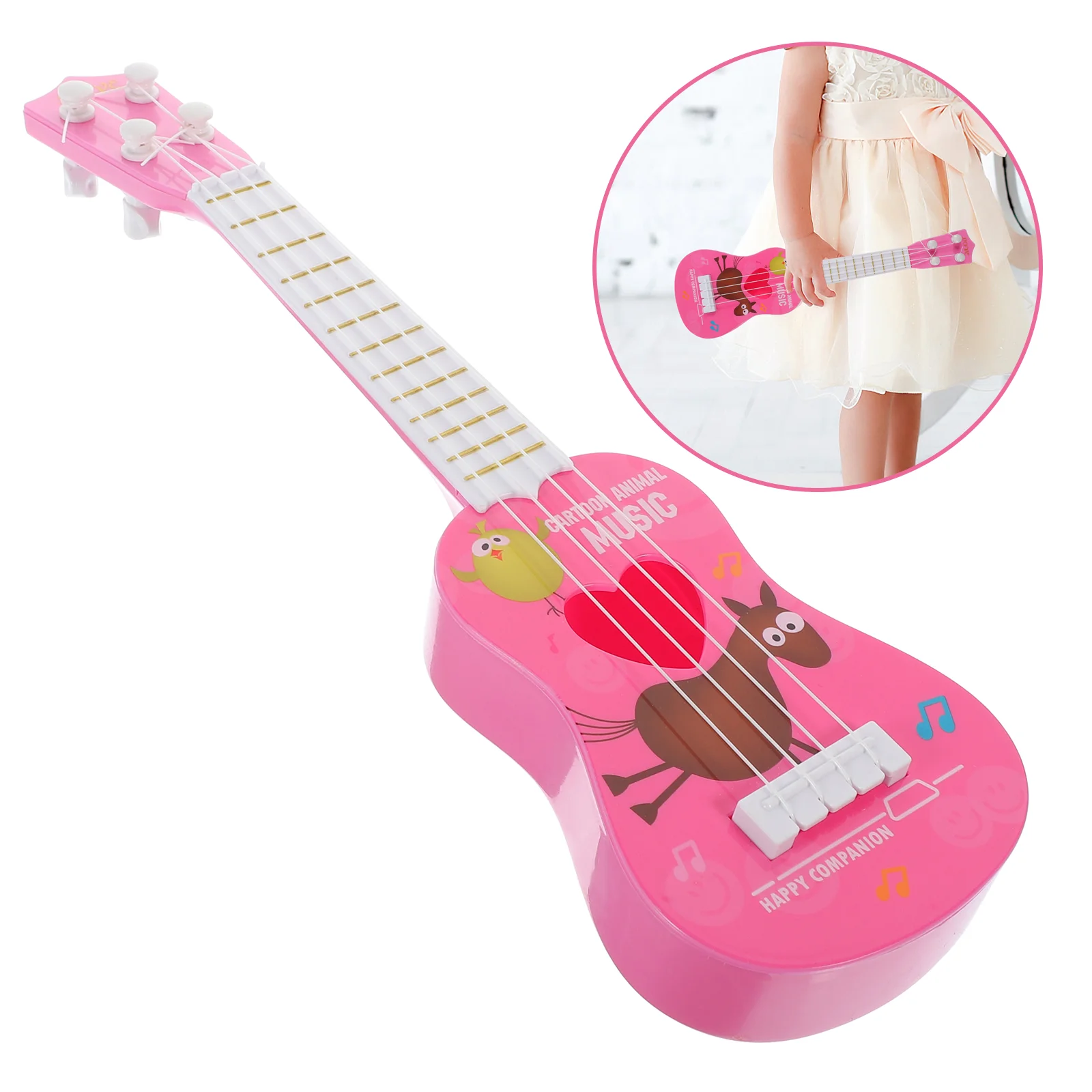 Ukulele de musique portable pour enfants, teinté coloré, JEMusical, étudiant