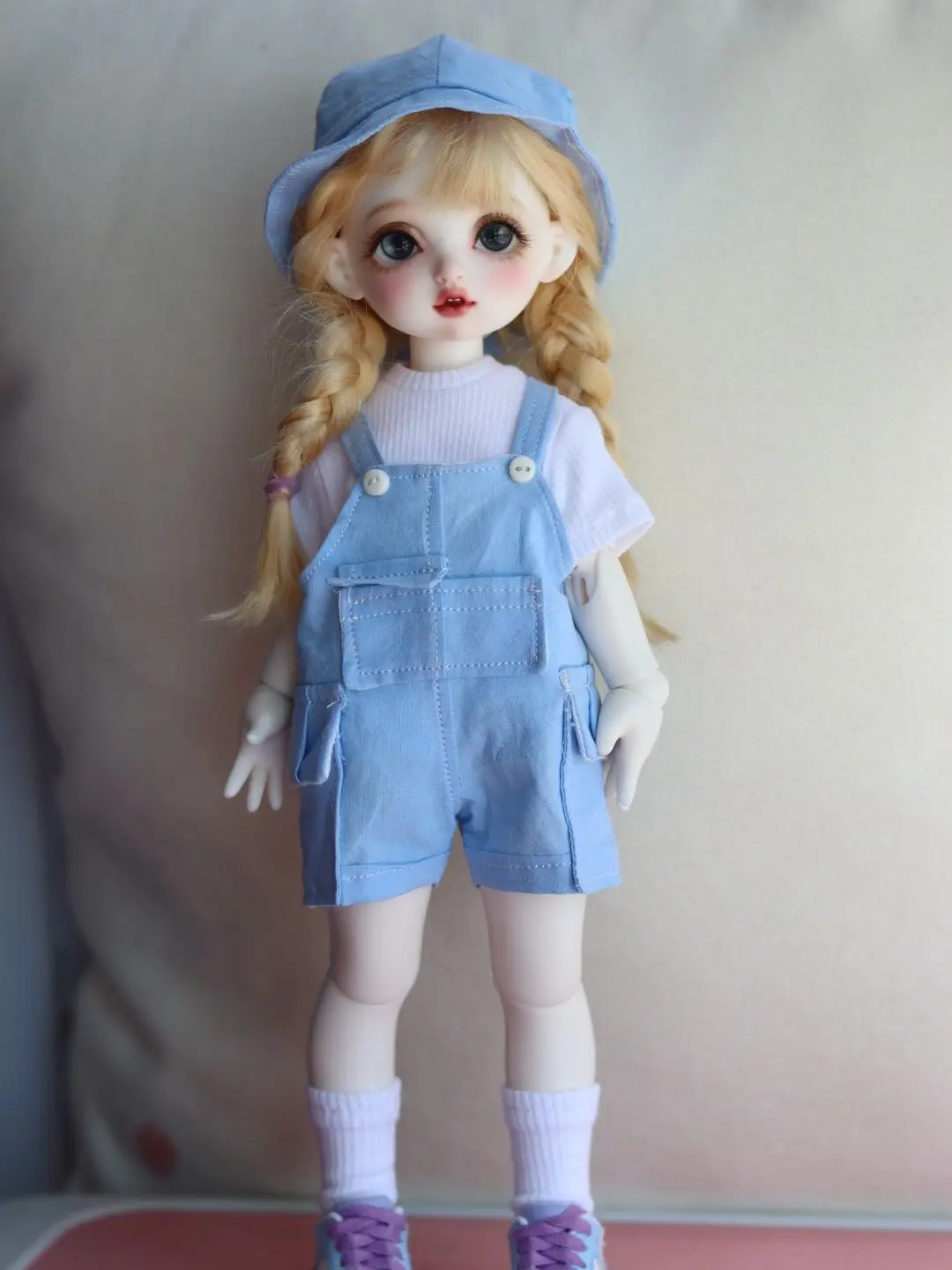 BJD doll clothes for 1/4 1/5 1/6 size bjd girl clothes cute bib doll  1/4 1/5 1/6 clothes suit doll accessories (4 points)