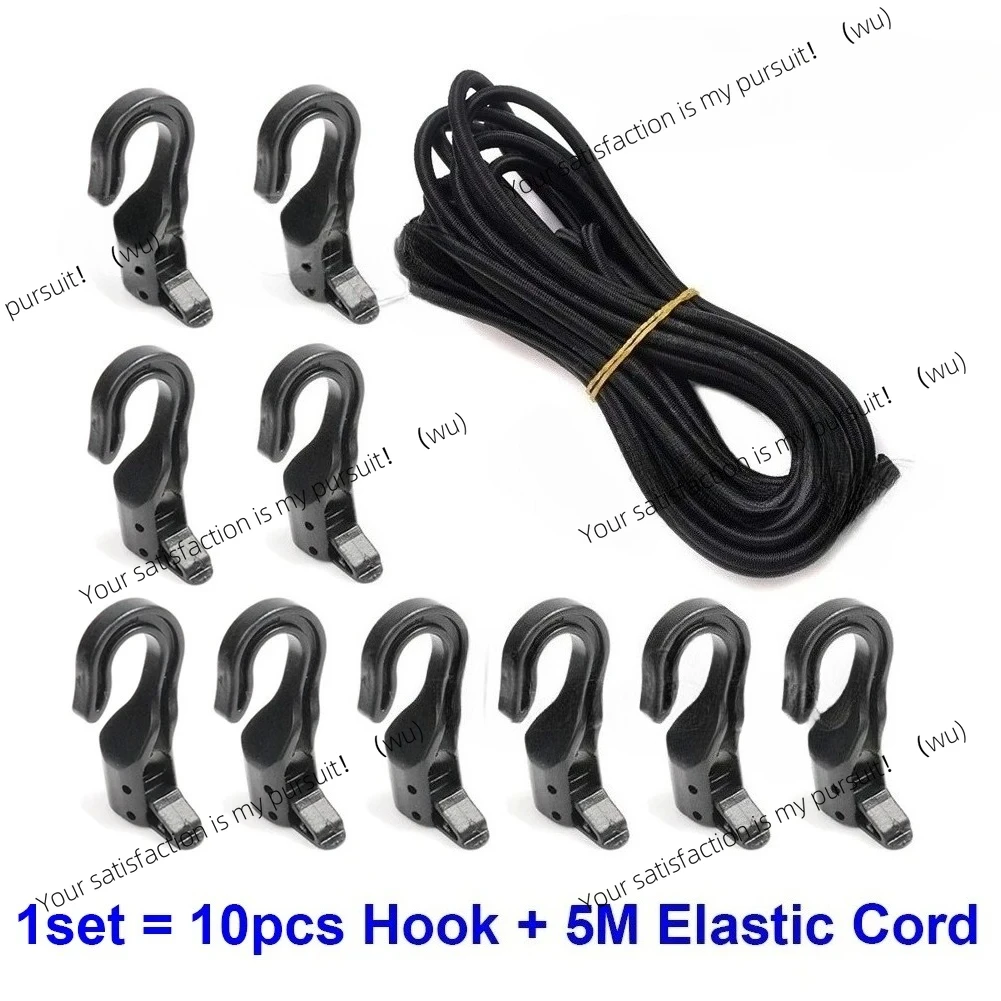 Heavy Duty Elastic Bungee Jumping Absorber Rope Strap Stretch Plastic Hook for Car Tent Kayaking Boat Bicycle Rope Tie