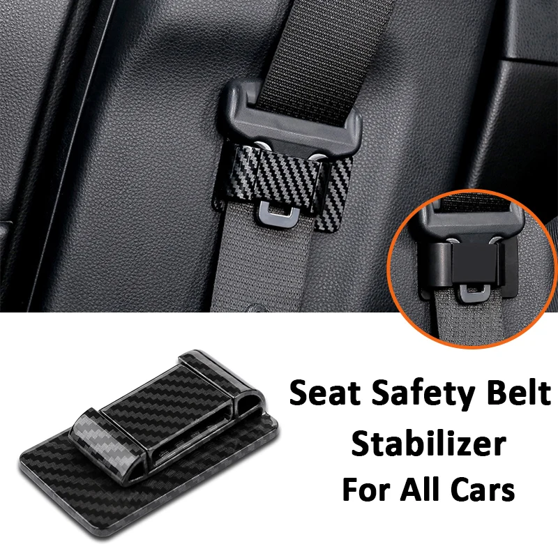 

Carbon Fiber Car Safety Belt Stabilizer Adjustable Seat-Belt Clip Extension Plug Interior Accessories For Universal All Cars