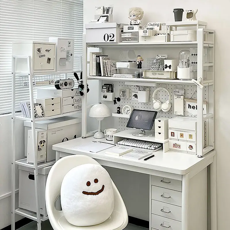 

Desktop remodeling artifact, desk hole board shelf, home student computer desk, workstation height increase rack, storage shelf