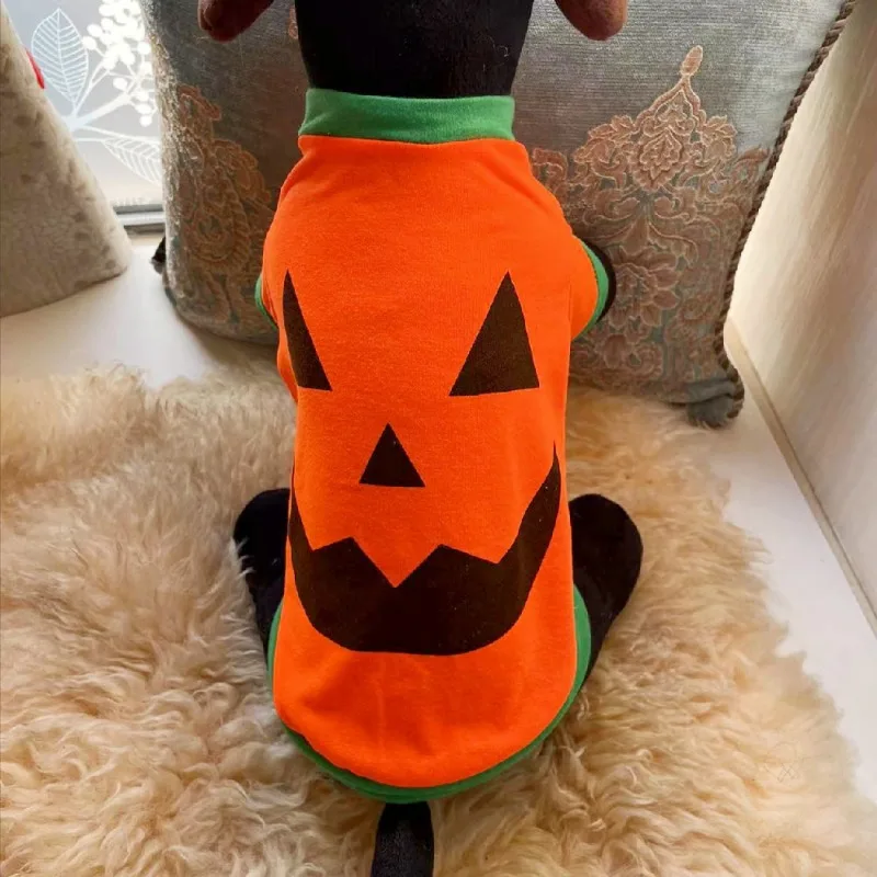 New Halloween Pet Cats Dogs Pumpkin Costume Christmas Puppy Kittens Clothes Cotton Spring Autumn Sweaters Suits Pet Products