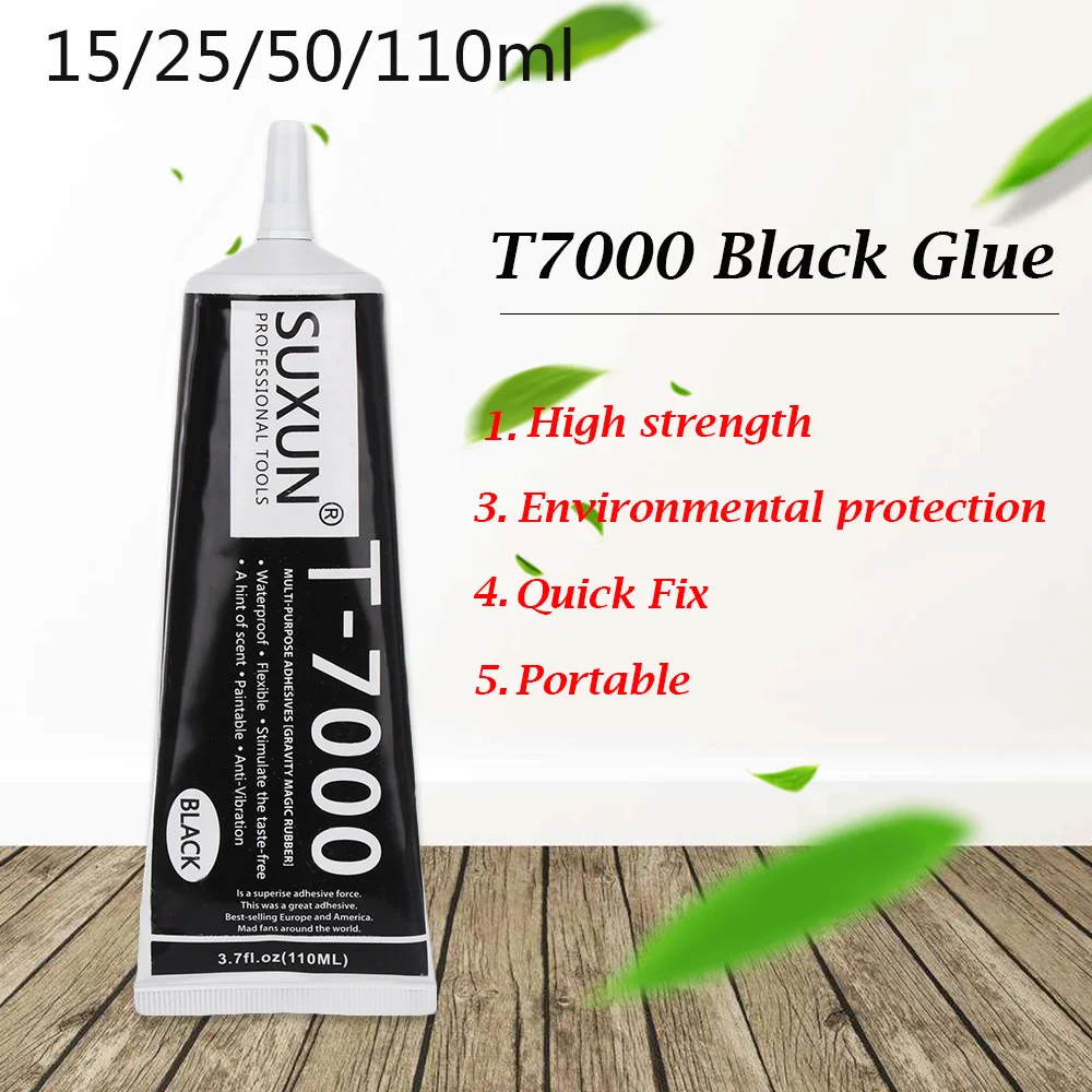 T7000 15ml กาวมัลติฟังก์ชั่น DIY โทรศัพท์มือถือหน้าจอกรอบอีพ็อกซี่ Sealant Super Black Liquid กาว T-7000 เล็บ