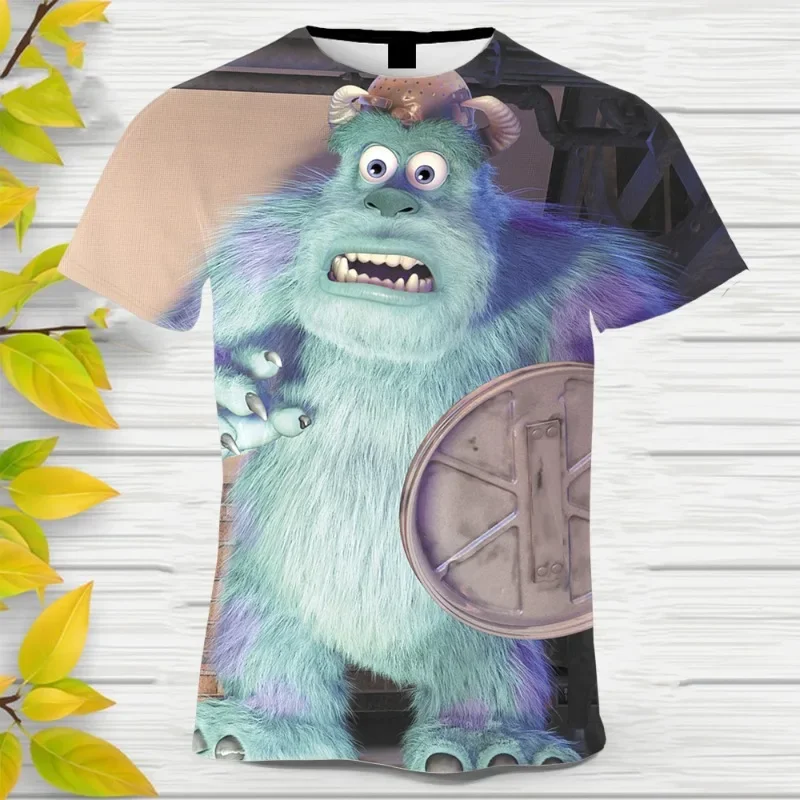 2024 Summer Disney Monsters Inc t-shirt da uomo stampata in 3D t-shirt Casual a maniche corte per bambini magliette divertenti per bambini