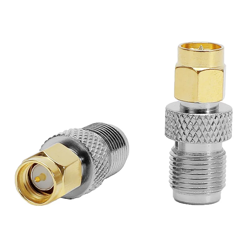 Zigotronic F Type Female FL10 to SMA Male TV Coaxial Cable Adapter RF Coax Connector Pure Brass Low Loss Converter