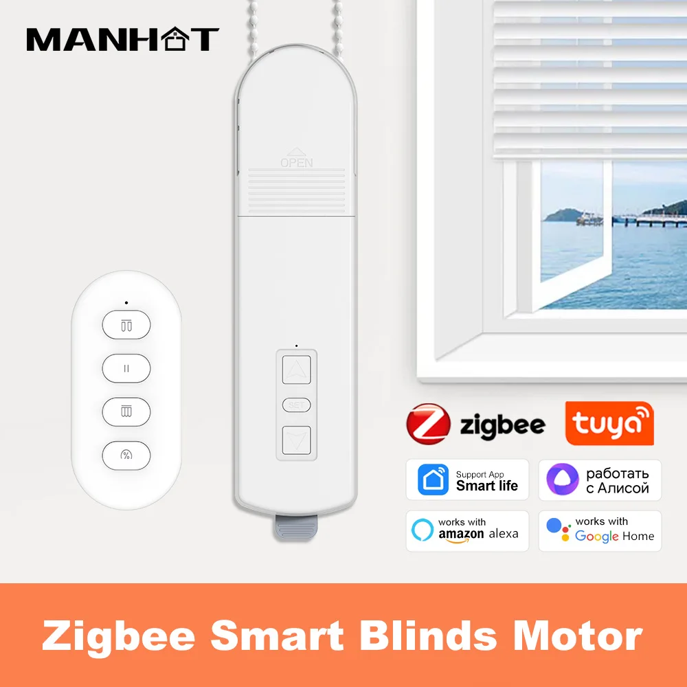 Tuya Zigbee Smart DIY Roller Shade Driver Electric Blinds Motor With Remote Power By Battery for Alexa Google Home Yandex Alice