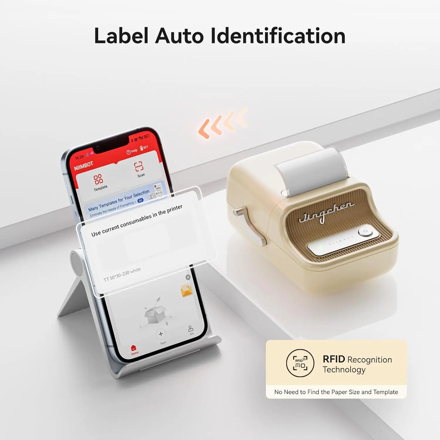 Imagem -05 - Niimbot Etiqueta Térmica Adesivo Bluetooth sem Fio Mini Impressora Portátil Móvel Papel Transparente a Cores Novo B21 B21pro 300dpi