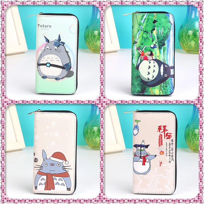 Kawaii My Neighbor Totoro Wallet Men Women's Cartoon Large Capacity Card Holder Long Zipper Pu Leather Coin Purse Holiday Gifts