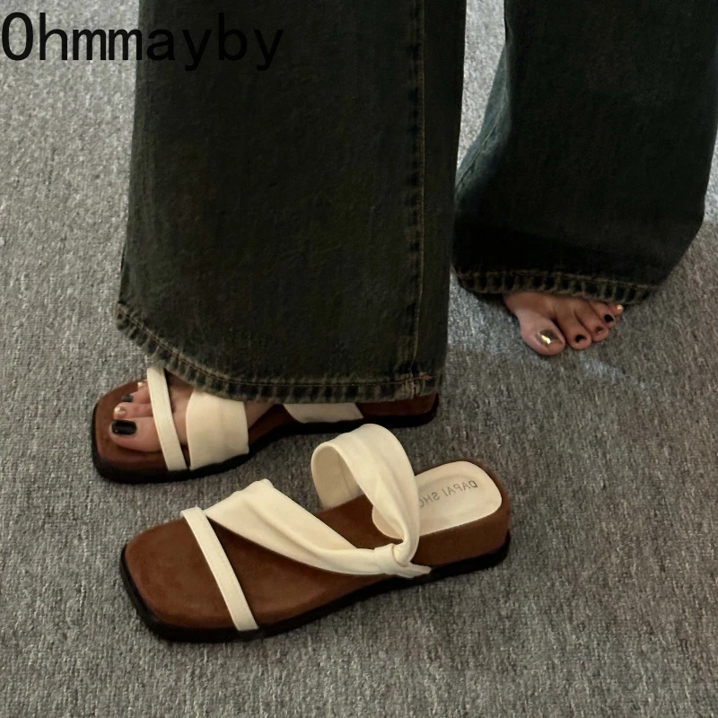 

Vintage Thick Bottom Women Slippers Ladies Concise Wedges Heel Beach Vacation Dress Slides Female Summer Shoes Zapatos De Mujer