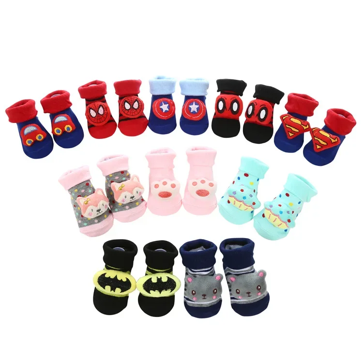 Cartoon floor anti slip children\'s socks doll 3D cute striped baby socks new born baby items accessories cosas para bebe socks