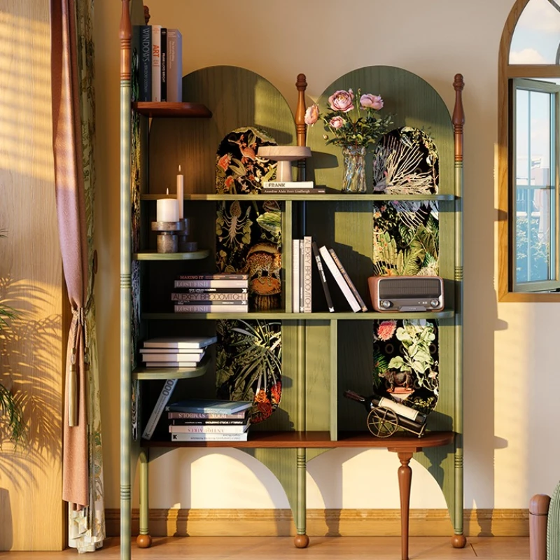 

Solid wood corner cabinet, ash wood corner French retro corner cabinet, bedroom storage triangular bookcase