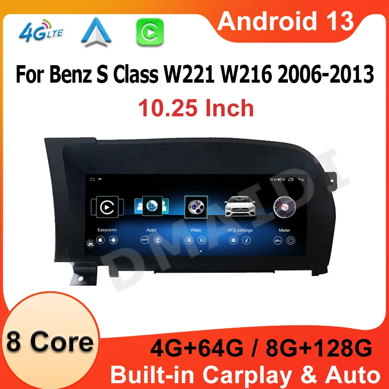 

Android13 MTK7862 Wireless CarPlay Auto For Mercedes Benz S Class W221 W216 Multimedia Video Player GPS Navigation Radio Stereo