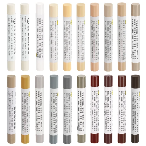 Kit de crayones de cera para reparación de muebles, palo de relleno de madera de 20 piezas, marcadores de retoque para muebles para cubrir arañazos, agujeros, suelo de madera