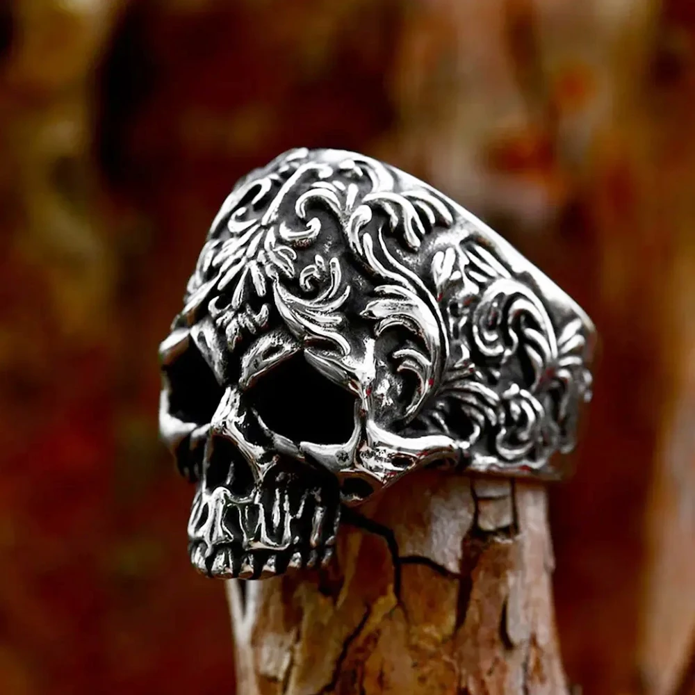 متعدد نمط الفولاذ المقاوم للصدأ خواتم على شكل جمجمة للرجال الشرير الهيب هوب شخصية الهيكل العظمي القوطية خاتم هدية اكسسوارات بالجملة