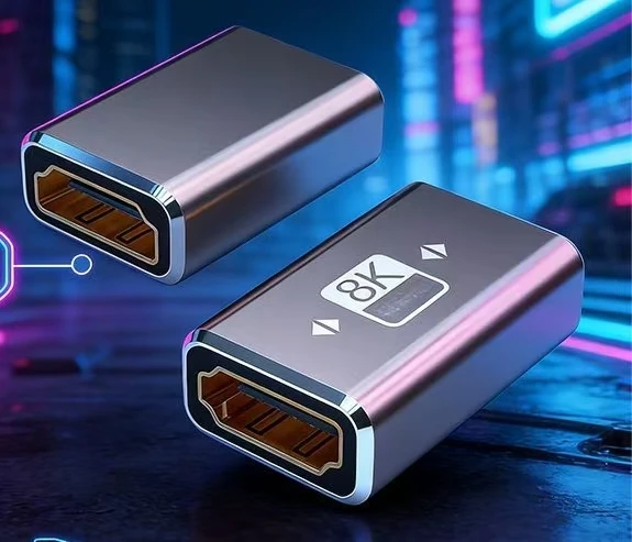 8K HD 2.1 Female to Female Adapter Extender for PS4 PS3 Gaming Monitor Low Latency 4K 120Hz HDR Support TV PC Laptop