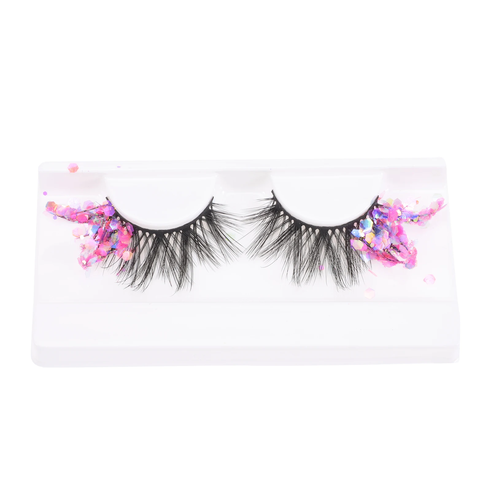 

Fake Eyelashes Extensions Glitter Fiber Decorative Lashes Sequin False Long for Party Club Eye Makeup