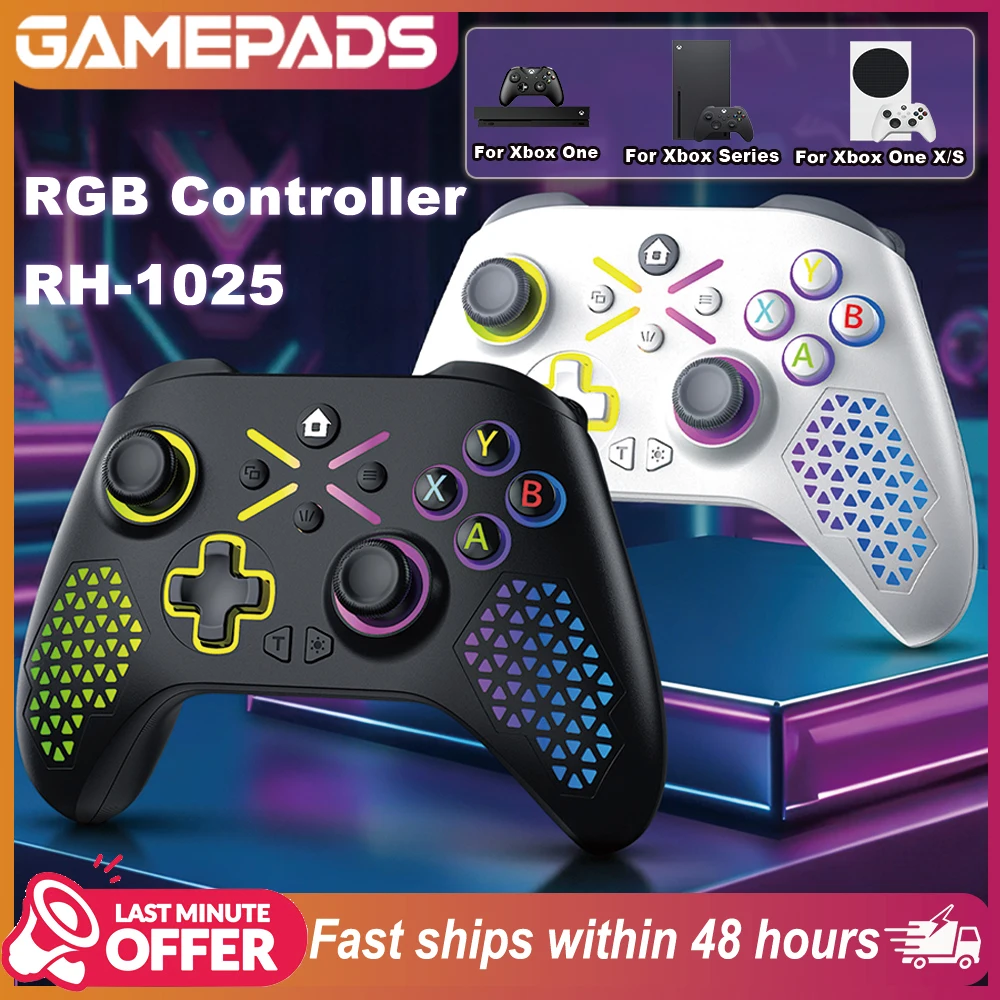 RGB Gamepad For Xbox One/Xbox Seris S/X Console Wireless Dual Vibra Six Axis Gyroscope Game Xbox Controller Win 7/8/10