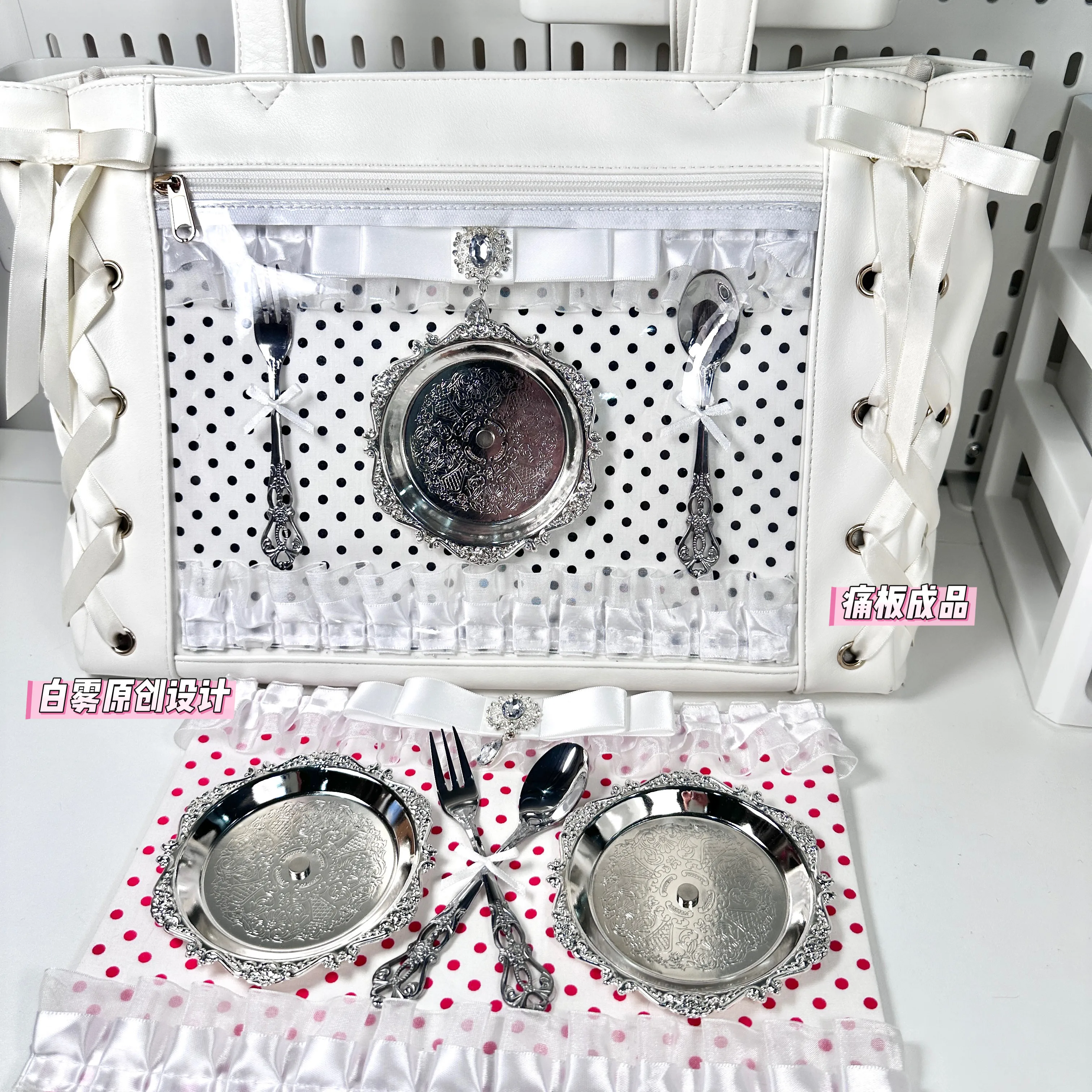 Pain Board Finished Product Lta Bag Transparent Window Decorative Tie Board Polka Dot Plate Two-dimensional Yuan Gu Mei Handmade