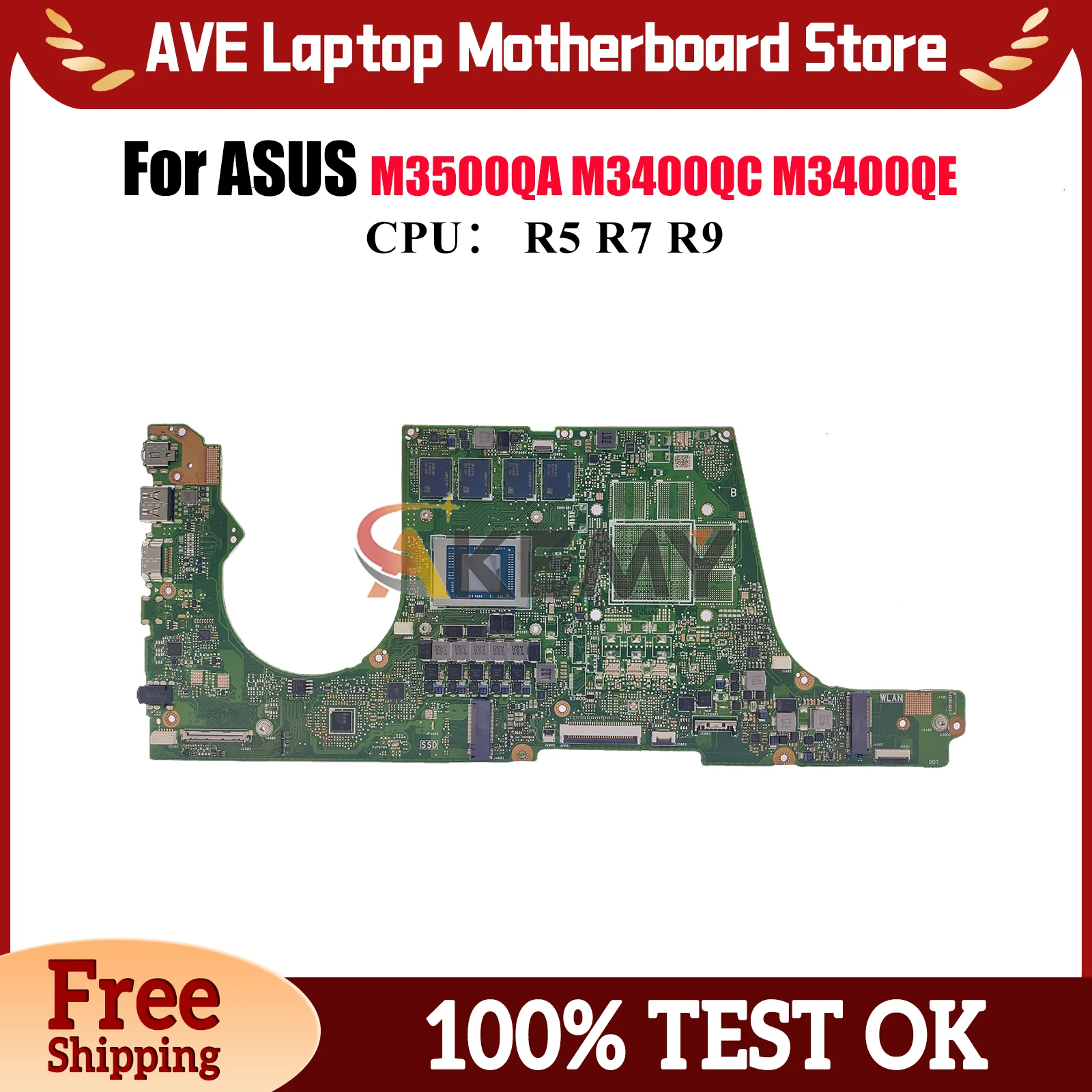 

Материнская плата M3500QA для ноутбука ASUS VivoBook M7400Q D3500Q M3400Q M3400QC M3400QE M7600Q M3401Q M3500Q с процессором R5 R7 R9