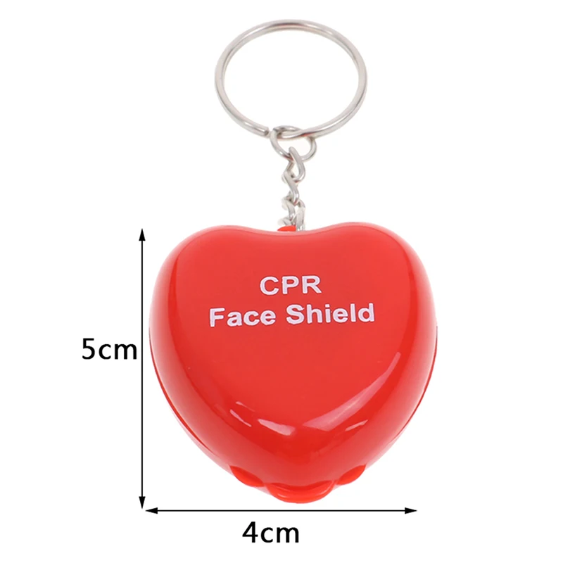 Mini Protect CPR Mask Mouth KeyChain Rescue In Heart Box Face Mask First Aid