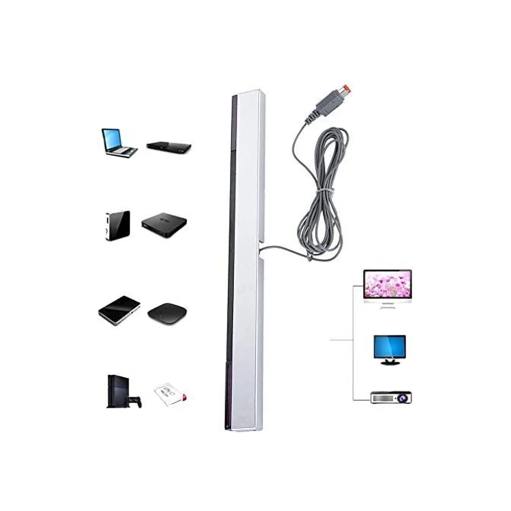 Game Accessories for Wii Sensor Bar Wired Receivers IR Signal Ray USB Plug Replacement Sensor Bar Reciever for WII/WIIU