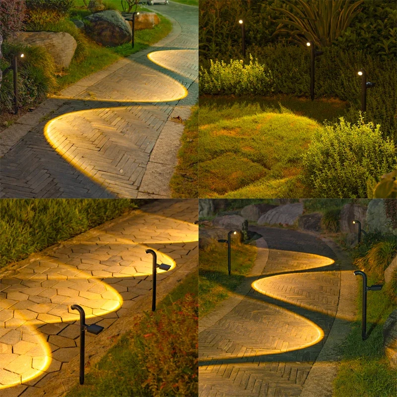 Imagem -05 - Lâmpadas Led Solar Powered Lawn Ip55 Impermeável Luz Quente Projeção Caminho da Lâmpada para a Passagem Pátio Decoração do Jardim 14 Pcs