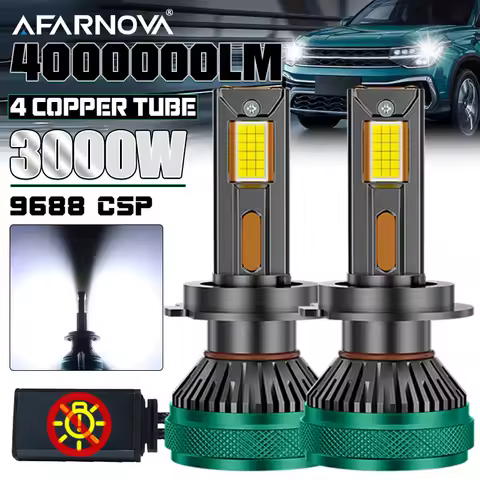 4000000LM 3000W H7 H4 LED Car Headlight Canbus 4 Copper Tube H11 H1 H8 H9 9005 9006 HB3 HB4 9688 CSP CHIP Turbo Auto 6000K 2pc