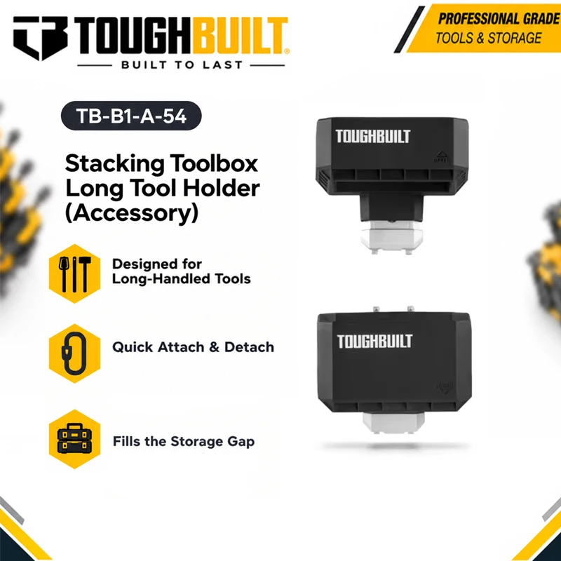TOUGHBUILT TB-B1-A-54 Stackable Tool Box Long Handle Tool Rack, Adjustable Height Detachable Long Tool Storage Organizer