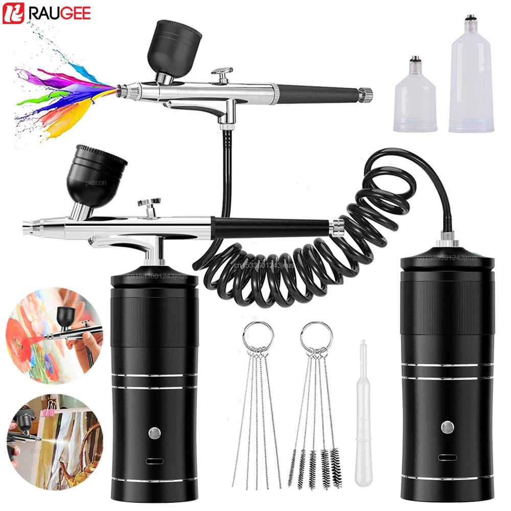 

Аэрограф с компрессором, аэрограф, мини-пистолет-распылитель для рисования, моделирования, ремесла, портативный беспроводной аэрограф, распылитель для рисования