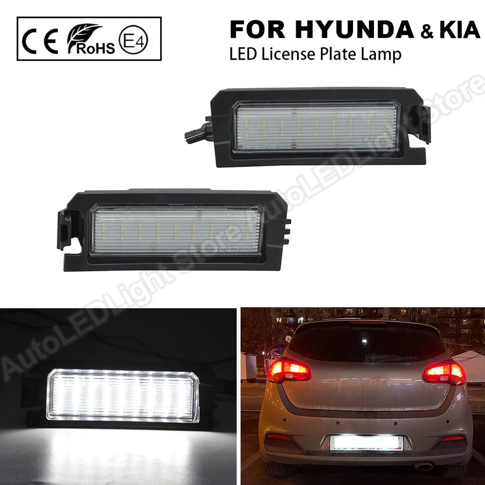 For Hyundai i30 PD PDE N i30N Fastback PD Elantra GT Sonata Veloster For Kia Rio Niro Cadenza LED Number License Plate Light