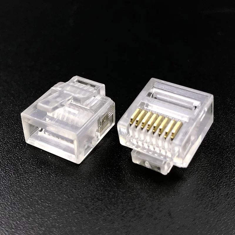 

RJ45 8P8C Modular Ethernet Plug RJ45 Short Body Plug Aperture 1.0mm Cat5e Flat Cable Network Connector