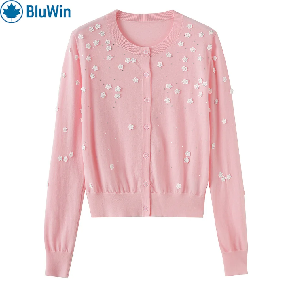 

Красочный вязаный кардиган с цветочным принтом, свитер URBANCHIC с круглым вырезом и длинными рукавами, осень премиум-класса 2025 года