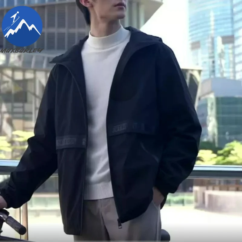 

Maxbarley Спортивная ветровка на открытом воздухе, мужская модная куртка с капюшоном для пешего туризма, рыбалки, осень 2021, высококачественные велосипедные куртки