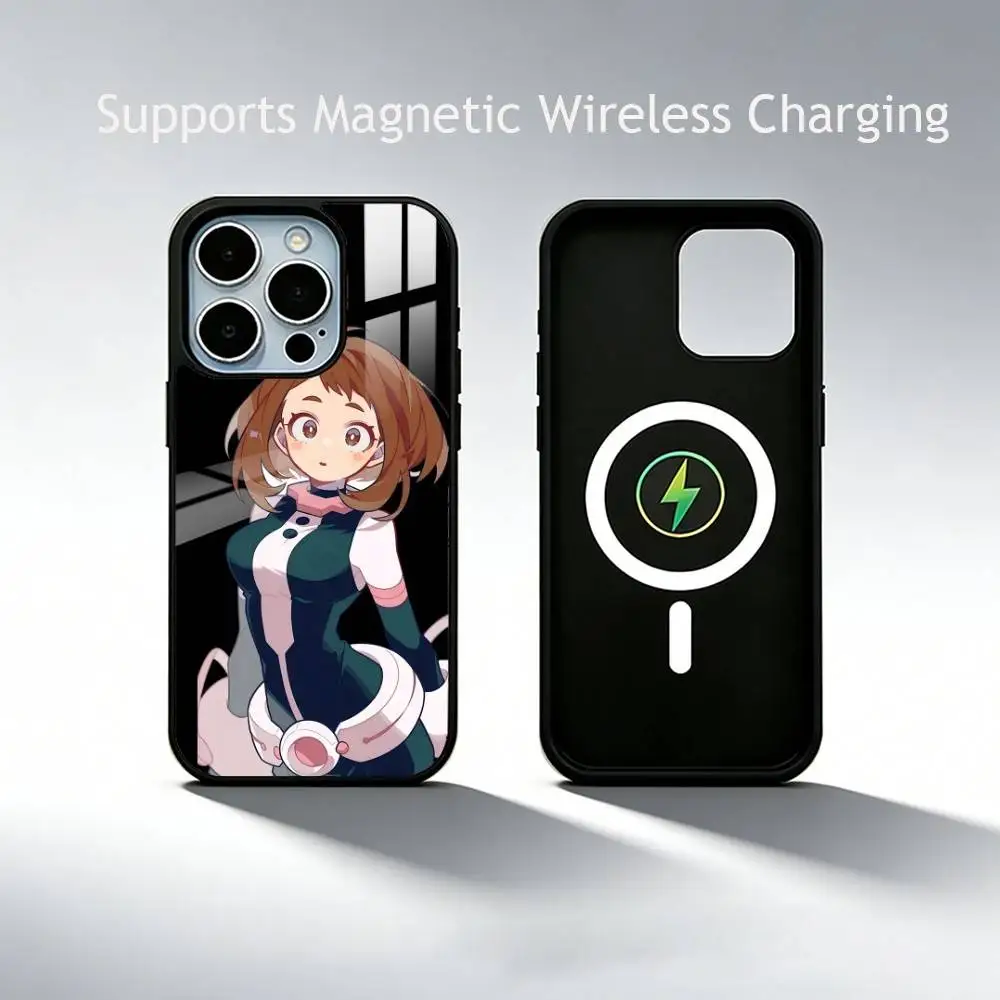 Ochaco Uraraka Japanese Anime  Phone Case For iPhone17,16,15,14,13,12,11 Plus,Pro Supports Magnetic Wireless Charging