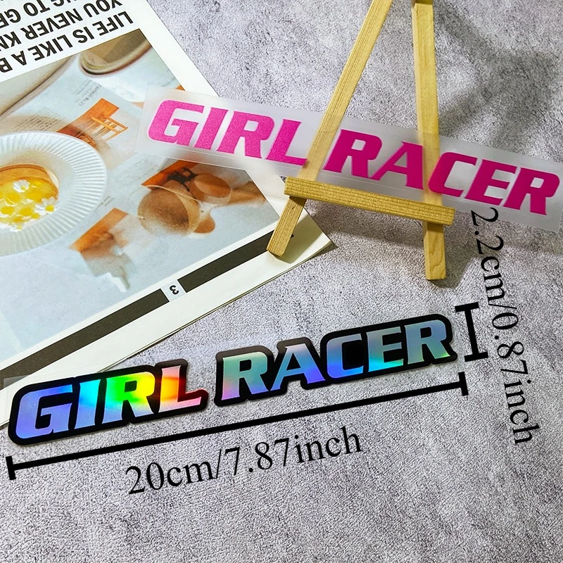 Girl Racer Vinyl Stickers 2Pcs Waterproof Decals For Car Window Motorcycle Helmet Auto Body Ornament