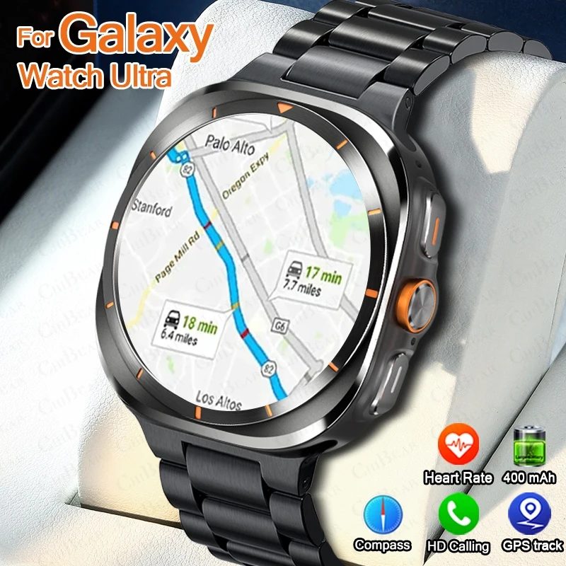 Ultra AMOLED Display Smartwatch para Galaxy, GPS, relógios esportivos, NFC, carregamento sem fio, freqüência cardíaca, BT Call, Smartwatch