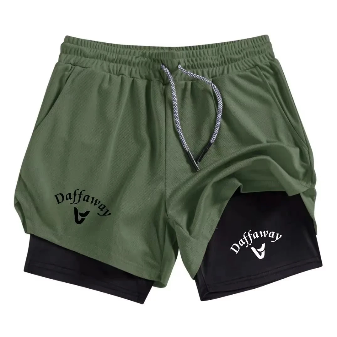 

Мужские спортивные шорты 2 в 1 для фитнеса и тренировок в зале, быстросохнущие, для бега и джоггинга, с двойным слоем, с принтом аниме Гоку