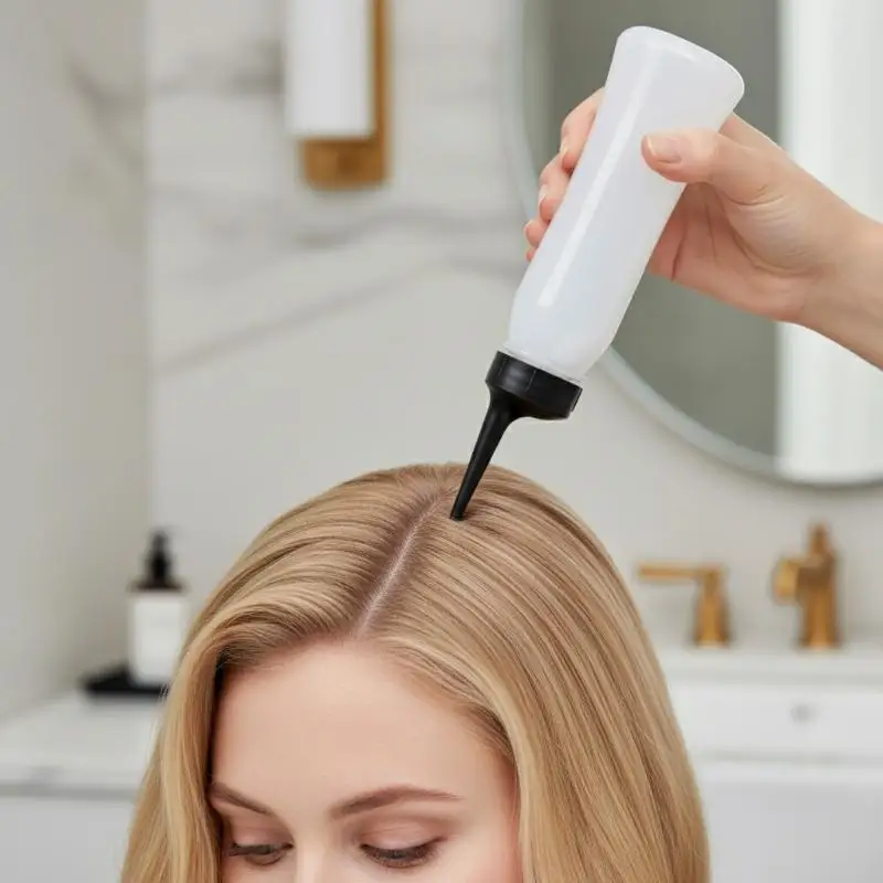 2Pcs/Set 240ml 120ml Plastic Hair Oil Applicator Bottle Scale For Salon And Home Use Pointed Tip For Precision Application.