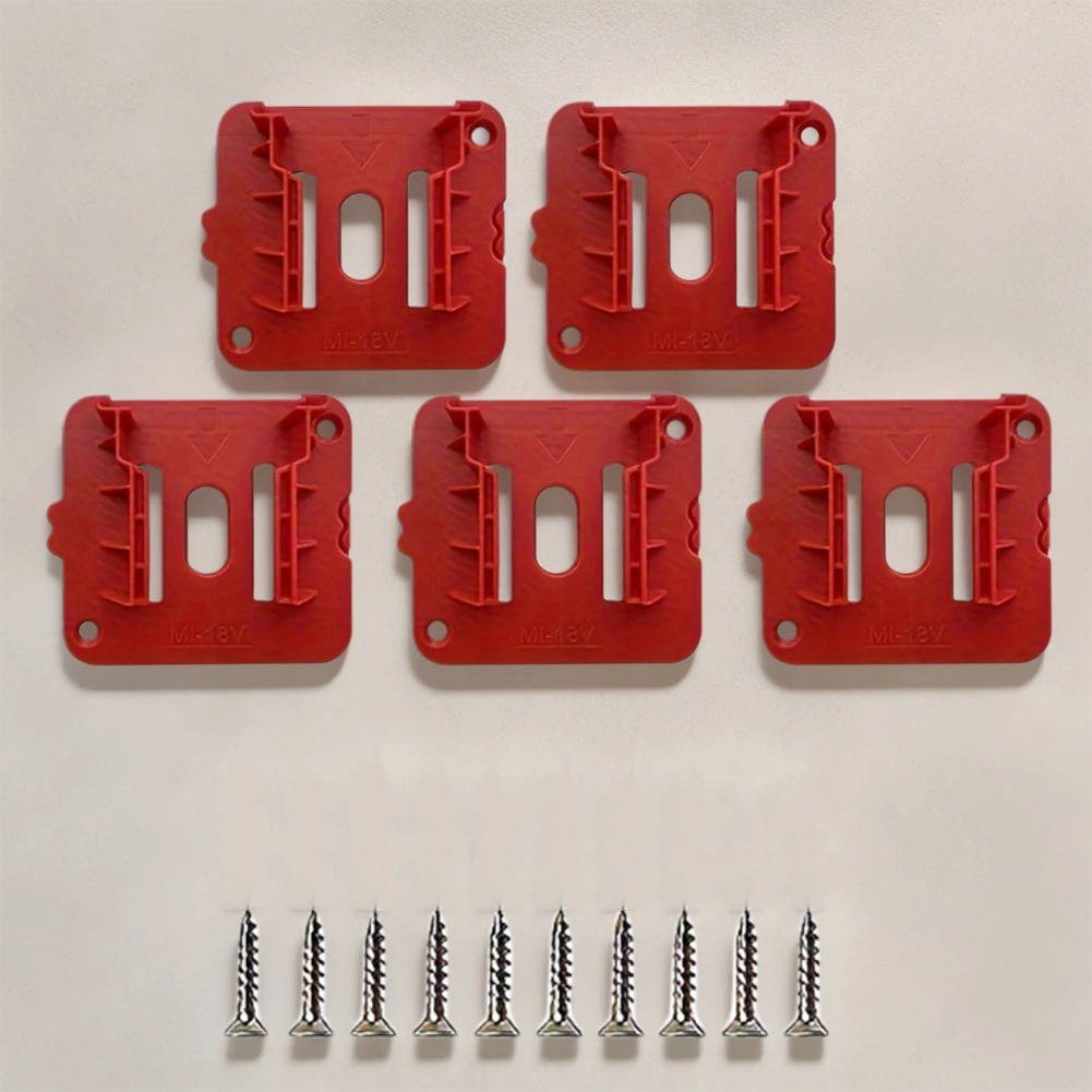5 Stück Batteriehalter für Milwaukee M18 18 V Lithium-Batterie, Wandmontage, Batterieaufbewahrung, Halter für Arbeit, Van, Regal, Werkzeugkasten