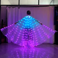 Beautiful LED Butterfly Wing With Stick APP Bluetooth Control  Colorful Change Dancing Cloak Dress Girls Women Performance Props