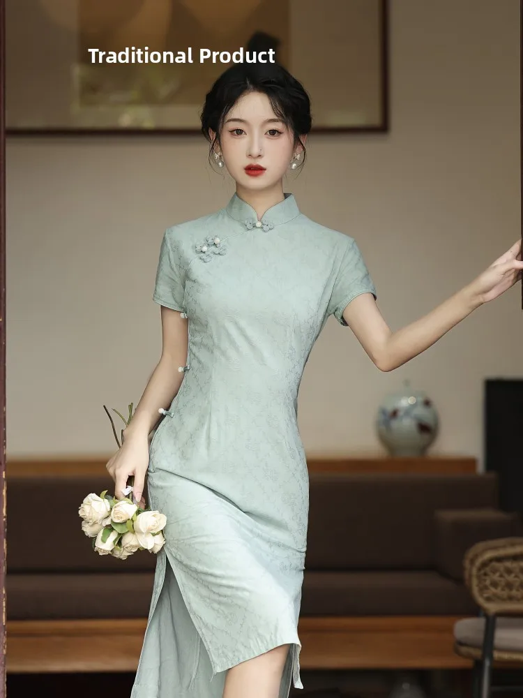 

Cotton Linen Young Sle Heightening Blue Daily Wear ort Sve Retro Sle for Teen Girls ort Statured