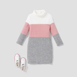 PatPat Toddler Girl Avant-garde  Fabric Stitching Dress Solid color  Avant-garde Casual/Outdoor Suitable for Autumn Season