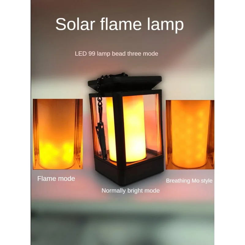 Outdoor Solar Flame Chandelier, Jardim, Gramado, Paisagem, Quadrado, 99LED