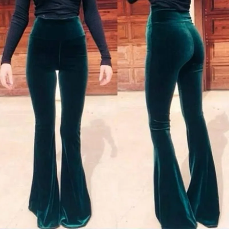 Women Flared Trousers Cross 2023 Autumn High Waist Stretch Plus Size Pants Solid Color Fashion Casual Ladies Flare Bottoms New