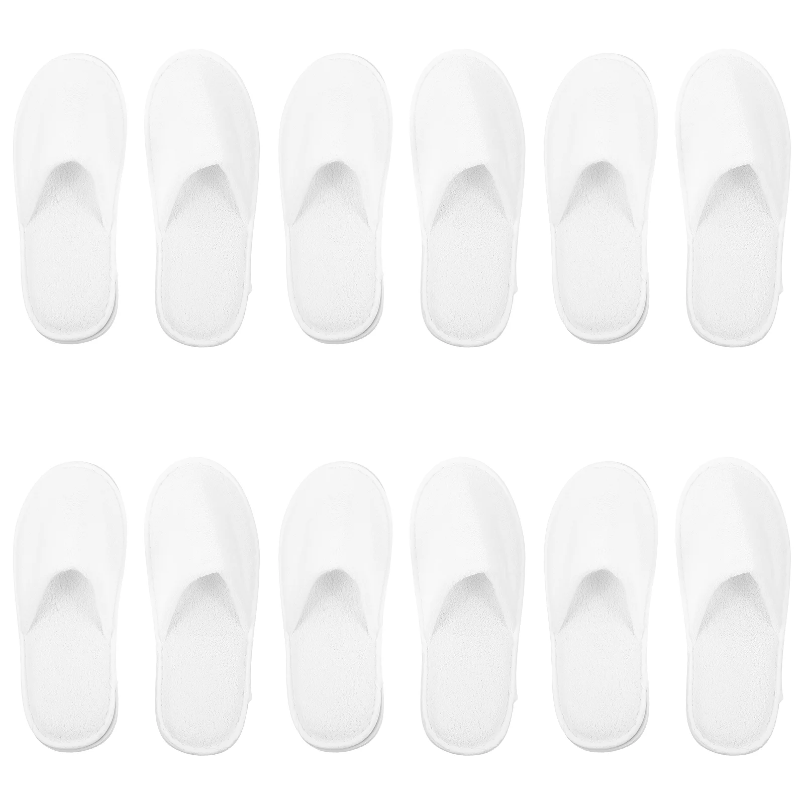 6 Pairs Disposable Hotel Domestic Guest Slippers Coral Fleece Spa Guests White Formal Wear Home One-time Woman Plush Women
